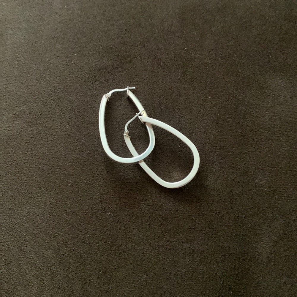 925 silver oval hoop earrings